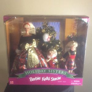 Barbie Holiday Sisters Barbie Kelly Stacie GIFT SET Vintage 1998 Christmas